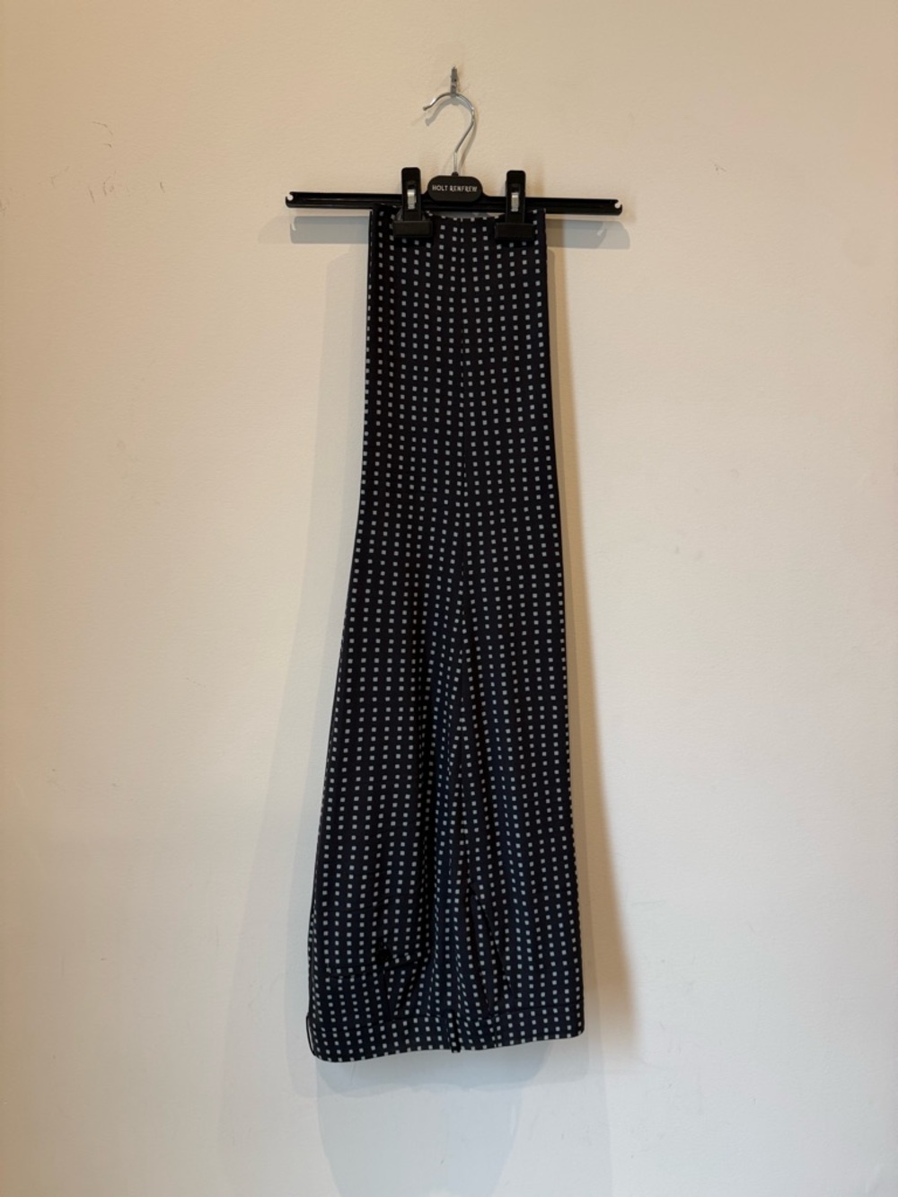 Theory Cropped Navy Pants with Light Blue Squares